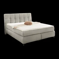Ygo Boxspring ALKMAAR Rib Grijs 180x200| Boxsprings
