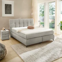Ygo Boxspring ALKMAAR Rib Grijs 180x200| Boxsprings