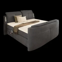 Ygo Boxspring DOMBURG Microvezel 421/09 Donkergrijs 180x200| Boxsprings