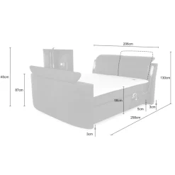 Ygo Boxspring DOMBURG Microvezel 421/09 Donkergrijs 180x200| Boxsprings