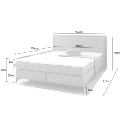 Ygo Boxspring FLEVOLAND 426/07 Rib Beige 180x200| Boxsprings