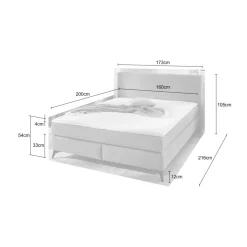 Ygo Boxspring FLEVOLAND 426/07 Rib Beige 160x200| Boxsprings