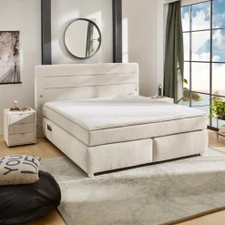Ygo Boxspring LELYSTAD Chenille beige 180x200| Boxsprings