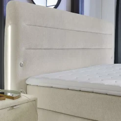 Ygo Boxspring LELYSTAD Chenille beige 180x200| Boxsprings