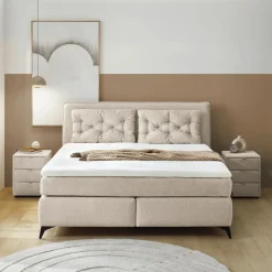 Ygo Boxspring NIEUWEGEIN 180x200 Chenille Beige| Boxsprings
