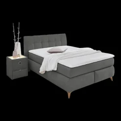 Ygo Boxspring STAPHORST Stof 369/19 Donkergrijs 140x200| Boxsprings
