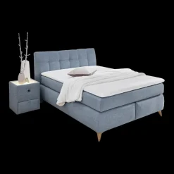 Ygo Boxspring STAPHORST Stof 369/12 Blauw 140x200| Boxsprings