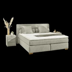Ygo Boxspring TILBURG Ribfluweel 426/17 Greige 180x200| Boxsprings