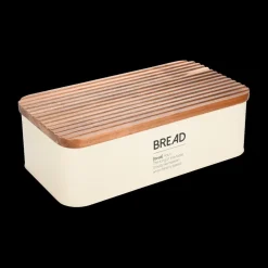 Ygo Broodtrommel DOROTA Metaal Beige/Acacia| Bewaaraccessoires