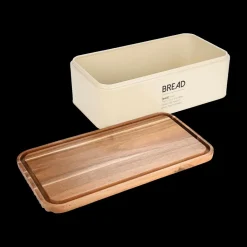Ygo Broodtrommel DOROTA Metaal Beige/Acacia| Bewaaraccessoires