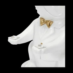 Ygo Bulldog BULL Plateau Wit/Goud| Woondecoratie