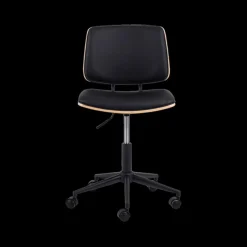 Ygo Bureaustoel MIKKEL PU Zwart/Eik Fineer| Bureaustoelen
