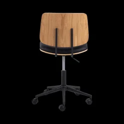 Ygo Bureaustoel MIKKEL PU Zwart/Eik Fineer| Bureaustoelen
