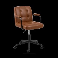 Ygo Bureaustoel WANDA PU retro leather look brandy 691B| Bureaustoelen