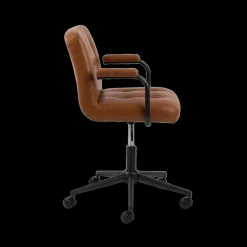 Ygo Bureaustoel WANDA PU retro leather look brandy 691B| Bureaustoelen