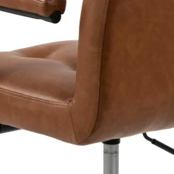 Ygo Bureaustoel WANDA PU retro leather look brandy 691B| Bureaustoelen