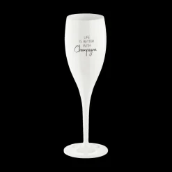Ygo Champagneglas LIFE IS BETTER WITH 100ml Wit| Glazen