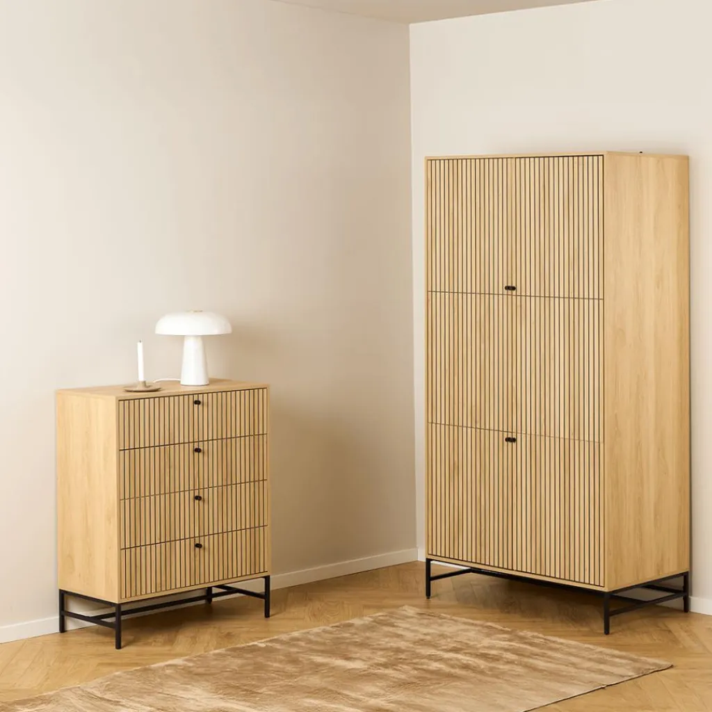 Ygo Commode FIEBE 4L Decor Eik B81| Ladekasten