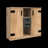 Ygo Commode HUVAR J04-Plankeneiche/Graphite| Ladekasten & Commodes|Opbergkasten