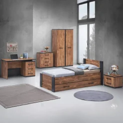 Ygo Commode MATHIS Acacia/Black Concrete| Ladekasten & Commodes|Opbergkasten