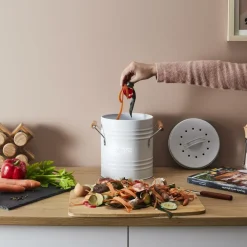 Ygo Compostemmer COMPOST Rond Met. Wit| Vuilbakken