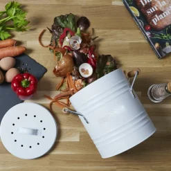 Ygo Compostemmer COMPOST Rond Met. Wit| Vuilbakken