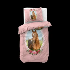 Ygo Dekbedovertrek CUTE HORSE 140 Roze| Slaapkamer|Kinderdekbedovertrekken