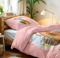 Ygo Dekbedovertrek CUTE HORSE 140 Roze| Slaapkamer|Kinderdekbedovertrekken