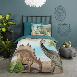 Ygo Dekbedovertrek DINO 140x220 Multi| Slaapkamer|Kinderdekbedovertrekken
