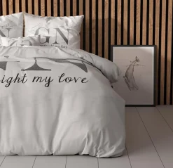 Ygo Dekbedovertrek GOODNIGHT 240 Zilver| Dekbedovertrekken