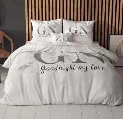 Ygo Dekbedovertrek GOODNIGHT 240 Zilver| Dekbedovertrekken