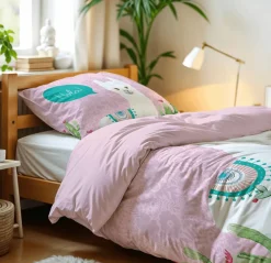 Ygo Dekbedovertrek HOLA LAMA 140 Roze| Slaapkamer|Kinderdekbedovertrekken