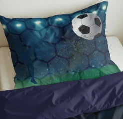 Ygo Dekbedovertrek LIVE FOOTBALL 140 Blauw| Slaapkamer|Kinderdekbedovertrekken