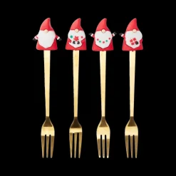Ygo Dessertvorkjes/lepels FREDLI Metaal Goud Ass.| Kerst