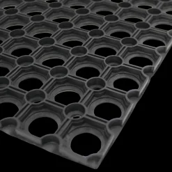 Ygo Deurmat MAURI Rechthoek 60x40 Rubber Zwart| Tapijten