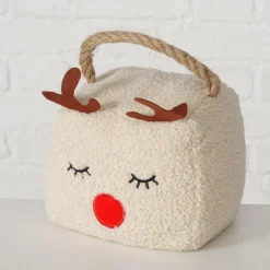 Ygo Deurstop ELEAHA Hoofd Poly Boucle Beige| Kerst