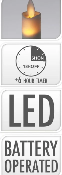 Ygo Dinner LED-Kaars FLAME Wit| Woondecoratie