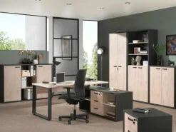 Ygo Dossierkast 3-Vak UPGRADE Zwart/Kastanje| Bureau- En Boekenkasten