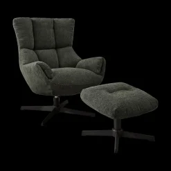 Ygo Draaizetel LIONEL met Poef Groen| Fauteuils