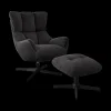 Ygo Draaizetel LIONEL met Poef Antraciet| Fauteuils