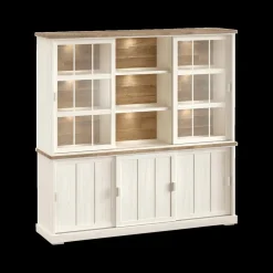 Ygo Dressoir met Opzetkast TOLUCA Lariks/Old Teak B209| Vitrinekasten