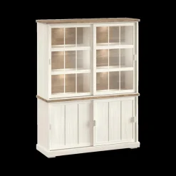 Ygo Dressoir met Opzetkast TOLUCA Lariks/Old Teak B159| Vitrinekasten