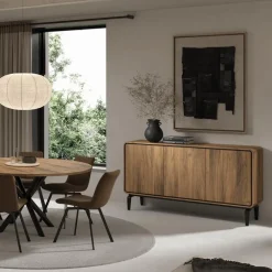 Ygo Dressoir NESTOR Walnoot/Zwart B163| Dressoirs