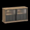 Ygo Dressoir TOLUCA Old teak/Zwart met Glas B159| Dressoirs