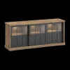 Ygo Dressoir TOLUCA Old teak/Zwart met Glas B209| Dressoirs