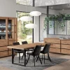 Ygo Eetkamer SANS: Dressoir + Glaskast + Tafel 200x100 + 4 stoelen WILSON| Woon- En Eetkamers
