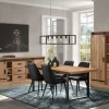 Ygo Eetkamer VERDUN: Dressoir + Combikast + Tafel 200x100 + 4 stoelen LISSONI PU Zwart| Woon- En Eetkamers