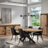 Ygo Eetkamer VERDUN: Dressoir + Combikast + Tafel Ovaal 230x120 + 4 stoelen LISSONI PU Zwart| Woon- En Eetkamers