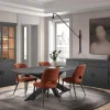 Ygo Eetkamer WINSTON: Dressoir + Tafel Ovaal 230x120 + 4 stoelen ALICE Copper| Woon- En Eetkamers
