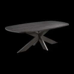 Ygo Eettafel ARTEGO Ovaal 230x120 Spinpoot Zwart| Eettafels